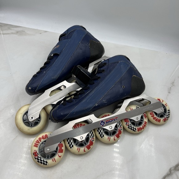 Vintage Bont Sharkie 5 Wheel Inline Speed Skates Mens Size 8 Inferno Rails - Picture 16 of 16